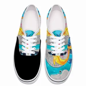 Men Family Whales Dolphins Ocean Sea Animals Wild Low Top Shoes (Foam)