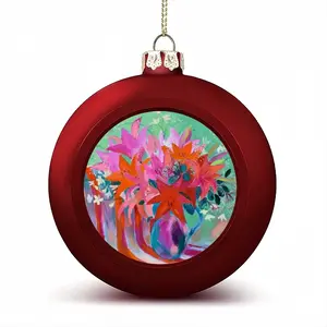 Lilies In A Vase Christmas Ball (Small)