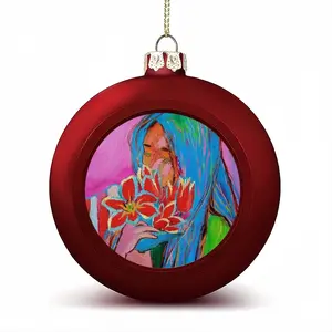 Girl With Tulips Christmas Ball (Small)