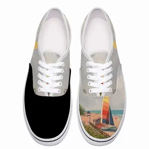 Men Sailboat On Miami Beach Low Top Shoes (Foam)