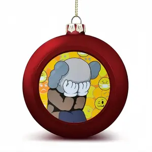 Dont Worry - Kaws Kaws Blackout Poster Emoji Allrightsreserved Christmas Ball (Small)