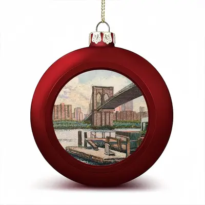 Brooklyn Bridge In Oil Christmas Ball (Small)