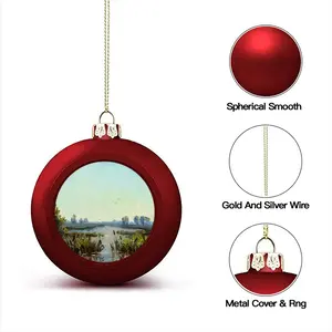 Sunrise Lake With Reeds Christmas Ball (Small)