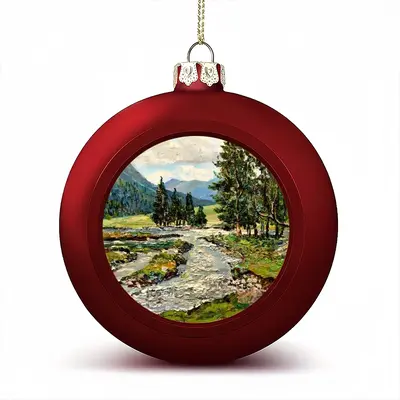 Scenic Mountain River Christmas Ball (Small)