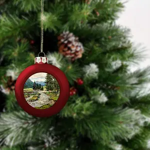 Scenic Mountain River Christmas Ball (Small)