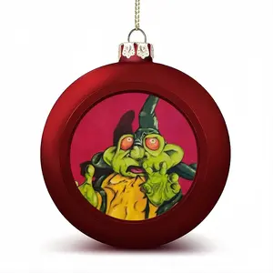 Green Alien Wizard Christmas Ball (Small)