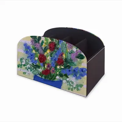 Blue Vase Remote Control Storage Box (Leather)