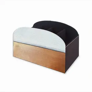 Black And White Over Copper Remote Control Storage Box (Leather)