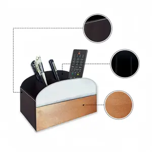 Black And White Over Copper Remote Control Storage Box (Leather)