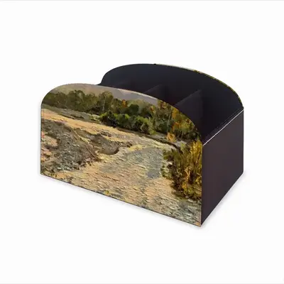 White River Landscape In The Morning Remote Control Storage Box (Leather)