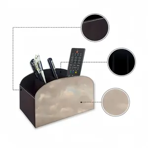 Beach With Three Visitors And A Pole Remote Control Storage Box (Leather)