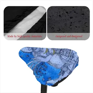 Drawing Ink - Blue Diva Bicycle Seat Rain Cover Cushion