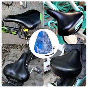 Drawing Ink - Blue Diva Bicycle Seat Rain Cover Cushion