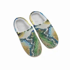 Men Planet Earth Winter Cotton Slippers