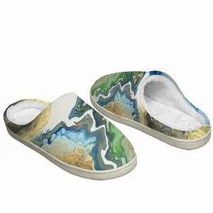 Men Planet Earth Winter Cotton Slippers