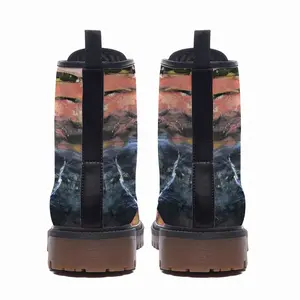 Men Sunrise Over The Blue Mountains Leather Work Boots