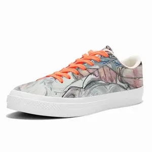 Men Pink Dogs Low Top Canvas Shoes