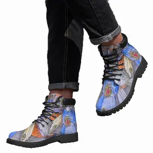 Men Heart Of Butterfly Mid Top Boots