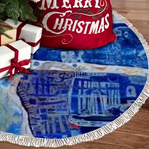 True Blue Tassel Tree Skirt