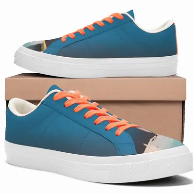 Men One Small Boat With Deep Blue Sky Low Top Canvas Shoes