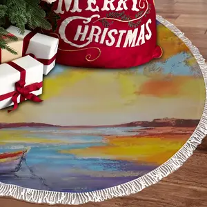 Sunset Boat Tassel Tree Skirt