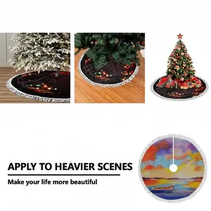 Sunset Boat Tassel Tree Skirt