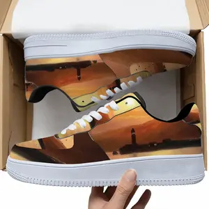 Men Gold Sea Sunset Low Top Shoes