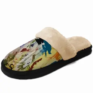 Men Mythological Garden Fuzzy Slippers