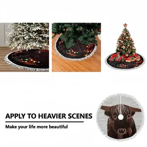 Bull - Red Bull Taurus Animals Buffalo Wild Tassel Tree Skirt