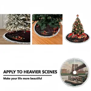 Brooklyn Bridge In Oil Tassel Tree Skirt