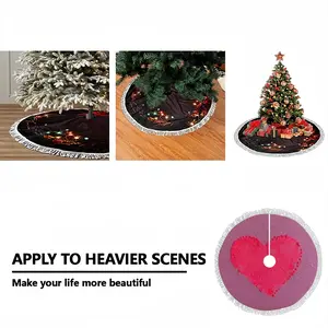 Flashy Pink Heart Tassel Tree Skirt