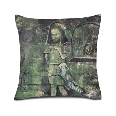 Alone With Cat Linen Throw Pillow (Multi-Size)