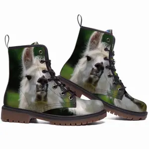 Men Llama Look Leather Work Boots