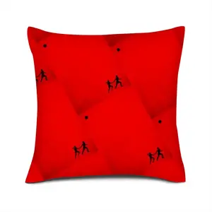 Deep Red (Decomposition) Linen Throw Pillow (Multi-Size)