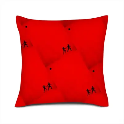 Deep Red (Decomposition) Linen Throw Pillow (Multi-Size)