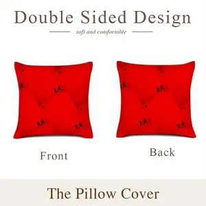 Deep Red (Decomposition) Linen Throw Pillow (Multi-Size)