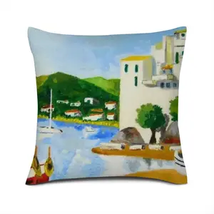 Cadaques (Spain) Linen Throw Pillow (Multi-Size)