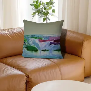 Water Falling Linen Throw Pillow (Multi-Size)