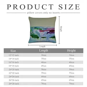 Water Falling Linen Throw Pillow (Multi-Size)