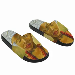 Men Woman With Red Necklace Slip On Slippers