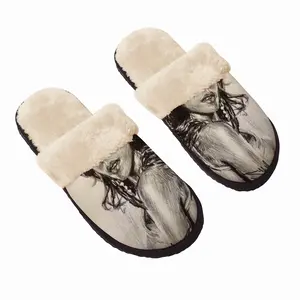 Men Ashanti Portrait Fuzzy Slippers