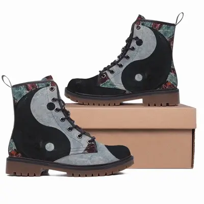 Men Ying Yang Bang Bang Leather Work Boots