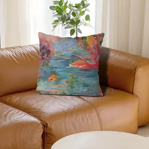 Alligator In Plastic River Linen Throw Pillow (Multi-Size)