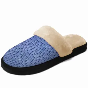 Men Blue-Purple Fuzzy Slippers