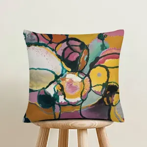 Vibrant Linen Throw Pillow (Multi-Size)