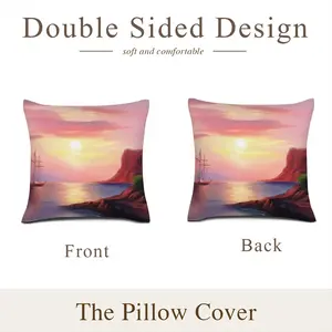 Red Sea Sunset Linen Throw Pillow (Multi-Size)