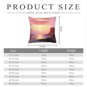 Red Sea Sunset Linen Throw Pillow (Multi-Size)