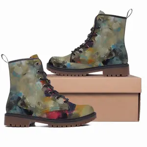 Men Flower Storm Leather Work Boots