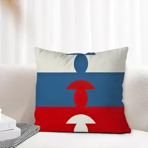 Flag 3 Linen Throw Pillow (Multi-Size)