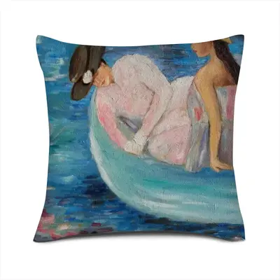 Two Ladies Linen Throw Pillow (Multi-Size)